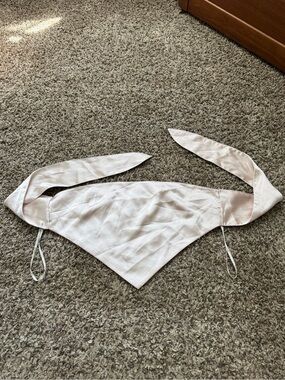 Forever 21 Pale Pink Satin Tie-Back Crop Top